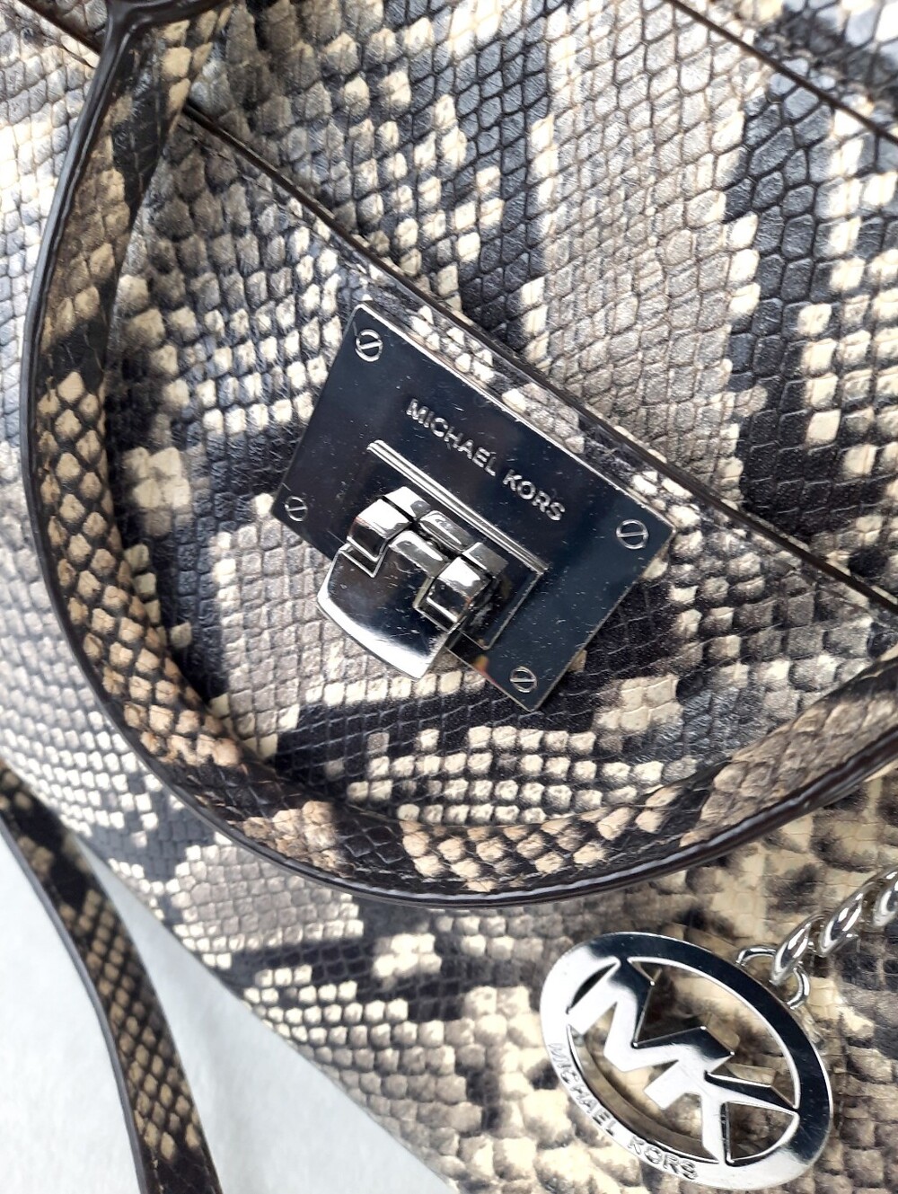 Michael Kors Python Snakeskin Satchel Bag - Picture 10 of 12